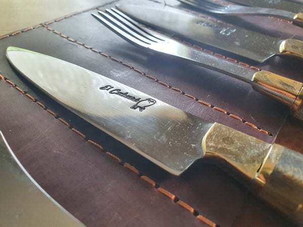Argentine Gaucho STEAK KNIVES SET Fork/Knives x 4 Stainless Steel  Mission Argentina.