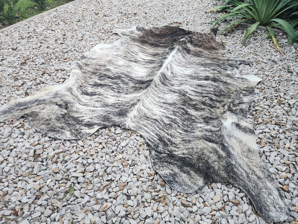 XXL Cowhide Rug GRAY BRINDLE Peau de Vache  Piel de Vaca Cow Hide Rug