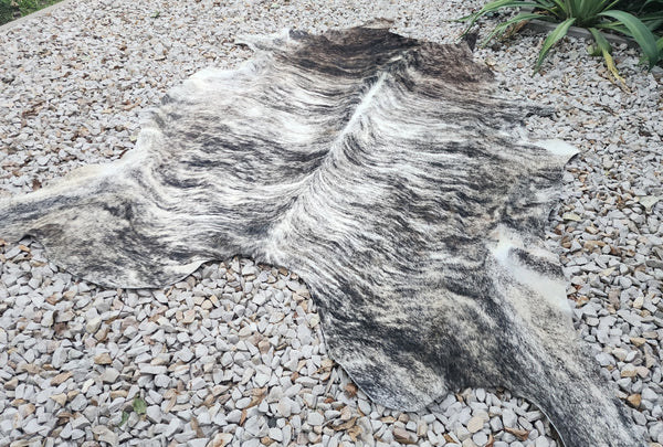 XXL Cowhide Rug GRAY BRINDLE Peau de Vache  Piel de Vaca Cow Hide Rug