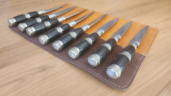 8 STEAK KNIFE SET Argentine Gaucho Stainless Steel  Mission Argentina. Handmade