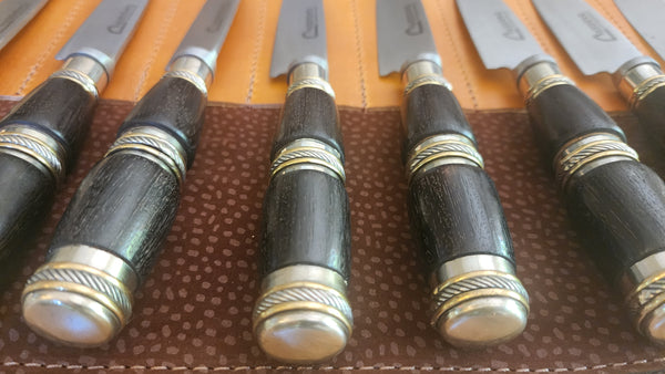 8 STEAK KNIFE SET Argentine Gaucho Stainless Steel  Mission Argentina. Handmade