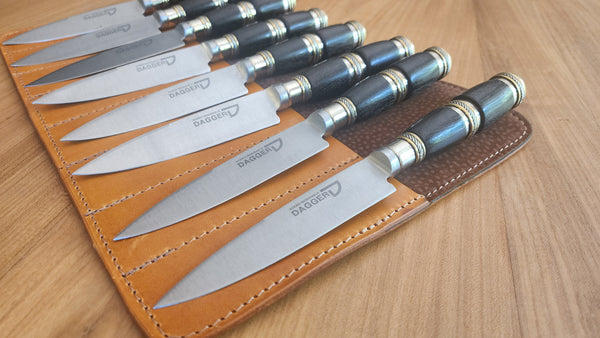 8 STEAK KNIFE SET Argentine Gaucho Stainless Steel  Mission Argentina. Handmade