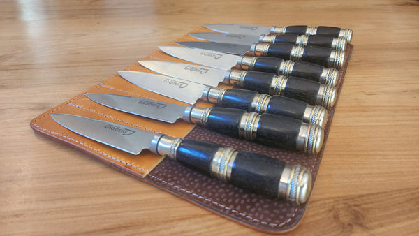 8 STEAK KNIFE SET Argentine Gaucho Stainless Steel  Mission Argentina. Handmade