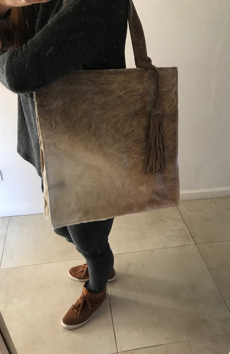 Cowhide Handbag Unique Piece Cow Hide Handbag. Leather Bag. –  MissionArgentina