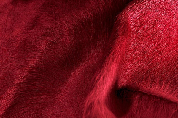 Cowhide Rug  RED  Dyed Gorgeus! Unique! XL  Cow Hide Rug Peau de Vache