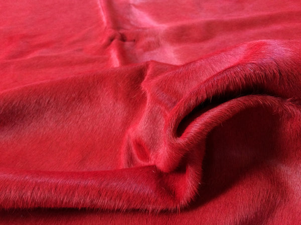 Cowhide Rug  RED  Dyed Gorgeus! Unique! XL  Cow Hide Rug Peau de Vache