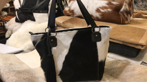 Cowhide Purse Unique Piece Cow Hide Handbag. Leather Bag.