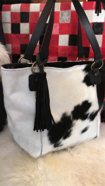 Cowhide Purse Unique Piece Cow Hide Handbag. Leather Bag.