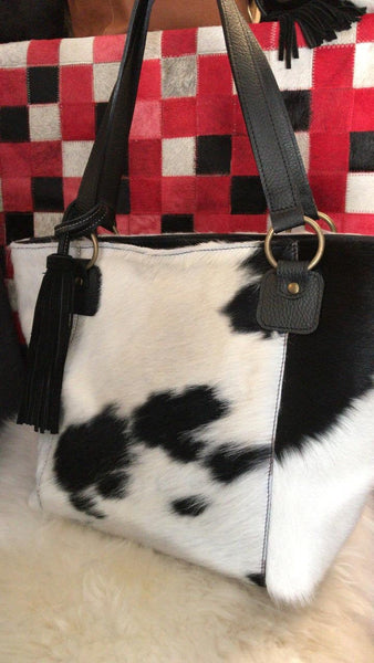 Cowhide Purse Unique Piece Cow Hide Handbag. Leather Bag.