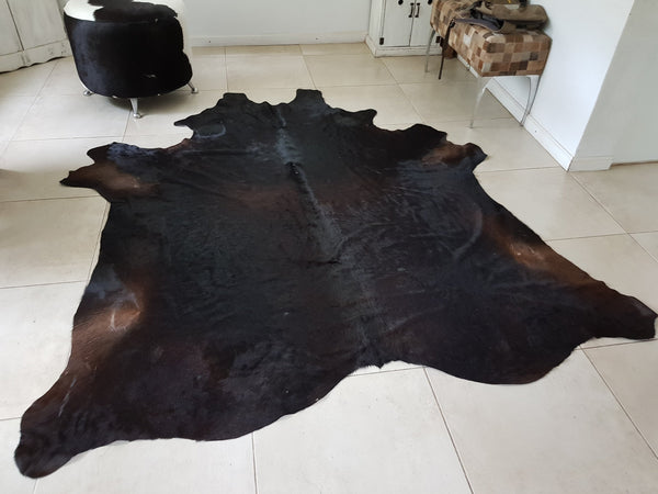 XXXL HUGE BLACK Cowhide Rug  Peau de Vache Piel de Vaca Kufhel Teppich