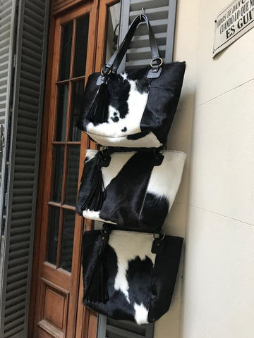 Cowhide Purse Unique Piece Cow Hide Handbag. Leather Bag.