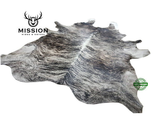 XXL Cowhide Rug GRAY BRINDLE Peau de Vache  Piel de Vaca Cow Hide Rug