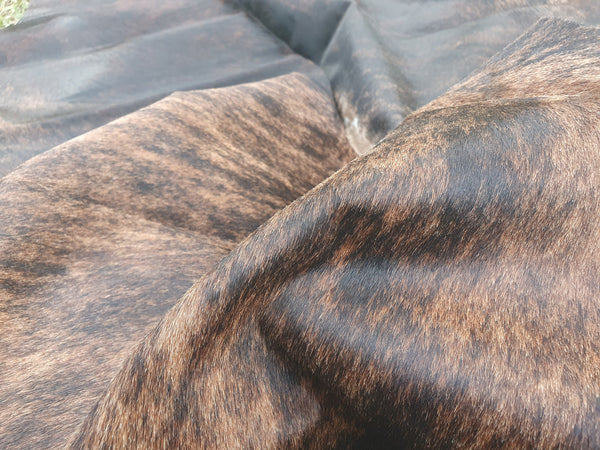 LARGE BRINDLE Cowhide Rug Gorgeous! Unique!  Peau de Vache Super Sale!!