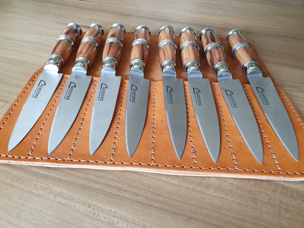 8 STEAK KNIFE SET Argentine Gaucho Stainless Steel  Mission Argentina. Handmade