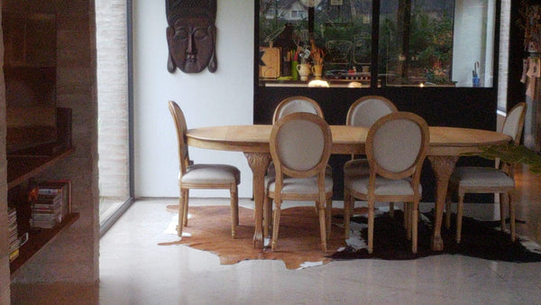 SILVER ACID WASH Cowhide Rug