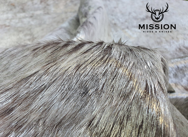 SILVER ACID WASH Cowhide Rug