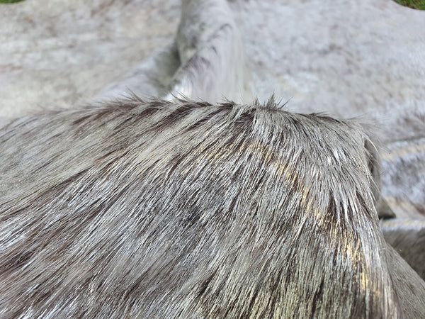 SILVER ACID WASH Cowhide Rug