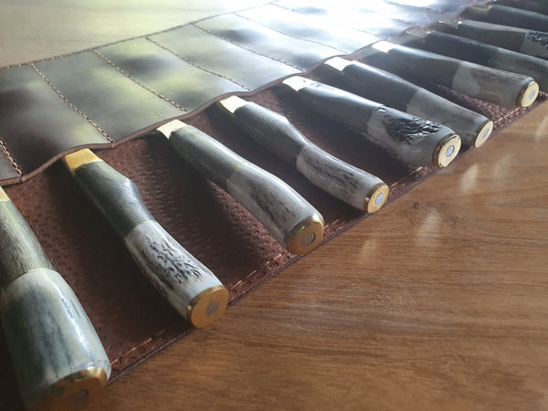 STEAK KNIVES FORK Set x 6 Deer Horn Argentine Gaucho  Stainless Steel  Mission Argentina.