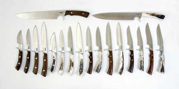 Argentine HANDMADE Gaucho STEAK KNIFE Fork x 4 Deer Horn Stainless Steel  Mission Argentina.