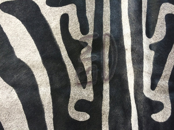 Cowhide Rug ZEBRA BLACK WHITE Unique!  a271 7.6 x 6.6 ft Peau de Zebre  Piel de Vaca Impresa Cebra
