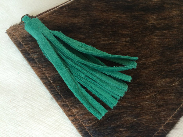 Cowhide Clutch Unique Piece Cow Hide Handbag. Leather Bag.