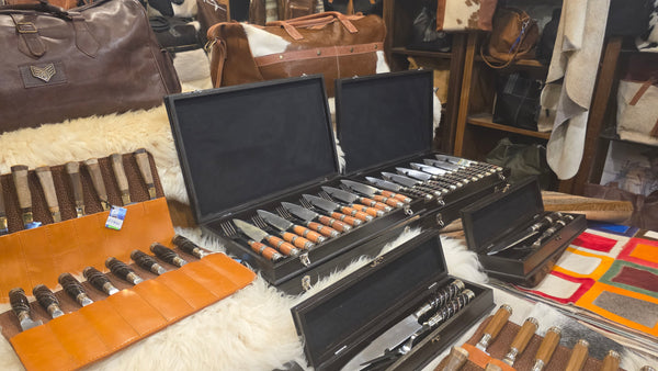 Steak Knives Set x 6 Forks & knives Wooden Box Juego de Cuchillos Asado. Premium. Mission Argentina