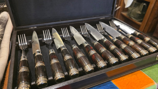Steak Knives Set x 6 Knives Forks Wooden Box  Best Wedding Gift Registry  Mission Argentina