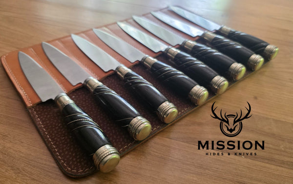 8 STEAK Knives Set AMAZING  Stainless Steel Gaucho Knives  Mission Argentina. Father Day