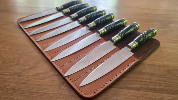 8 STEAK Knives Set AMAZING  Stainless Steel Gaucho Knives  Mission Argentina. Father Day