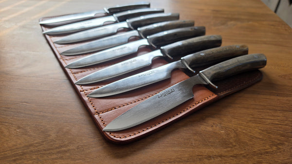 SET OF 4 STEAK KNIVES  Argentine Gaucho Wood Handle Stainless Steel 420 Mission Argentina.