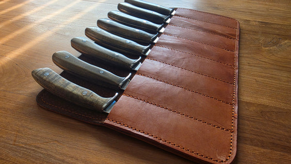 SET OF 4 STEAK KNIVES  Argentine Gaucho Wood Handle Stainless Steel 420 Mission Argentina.