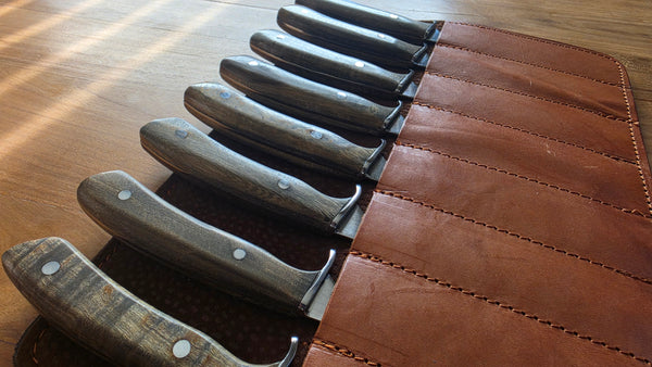 SET OF 4 STEAK KNIVES  Argentine Gaucho Wood Handle Stainless Steel 420 Mission Argentina.