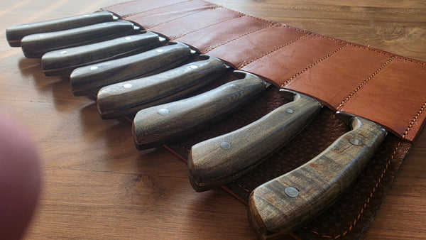 SET OF 4 STEAK KNIVES  Argentine Gaucho Wood Handle Stainless Steel 420 Mission Argentina.