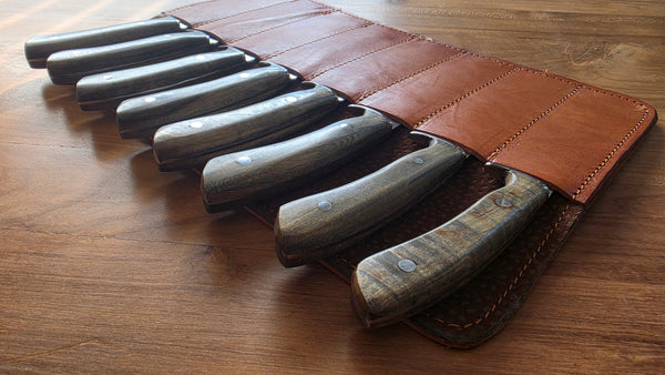 SET OF 4 STEAK KNIVES  Argentine Gaucho Wood Handle Stainless Steel 420 Mission Argentina.
