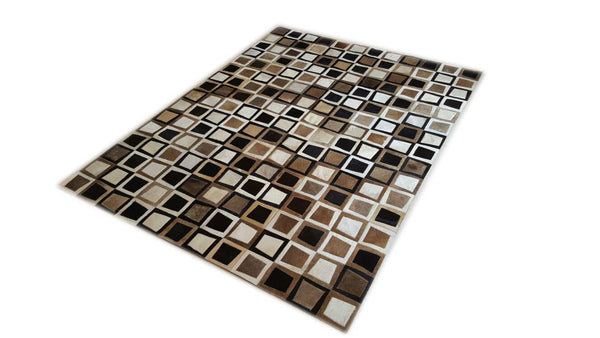 Cowhide Patchwork Rug. BLACK WHITE GOLD!  9ft x 12ft!