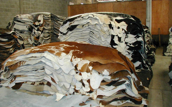 Cowhide HERRINGBONE Rug Tapis Peau de Vache Kuhfell Teppich Chevron White 1.8 x 2.4 m (8x6ft)