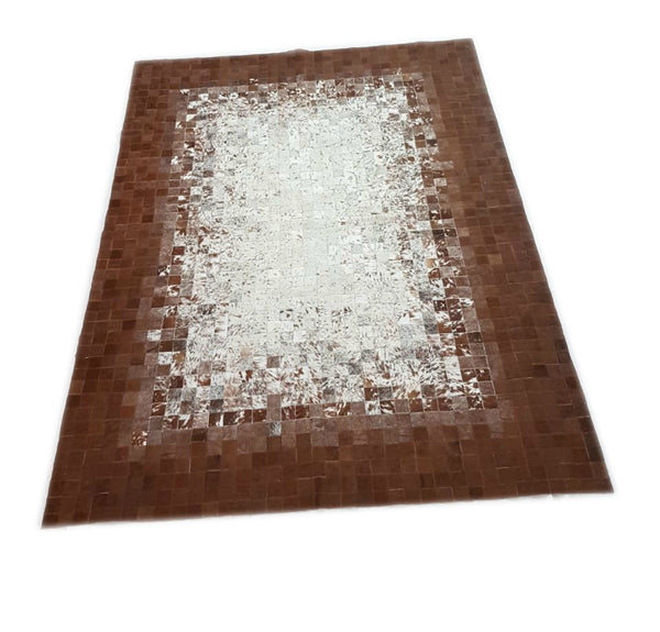Cowhide Patchwork Rug.  6 x 8 ft. Kuhfell Teppich Tapis Peau Vache