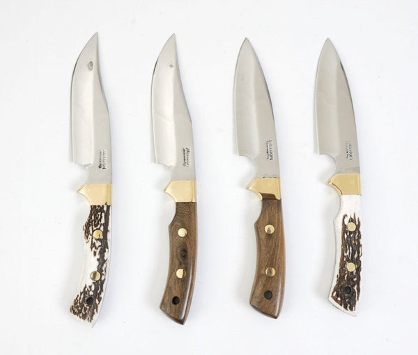 Argentine Gaucho Asado  Wood Barbecue Set Knife Fork Sharpener. Stainless Steel. 11" Blade . Mission Argentina.