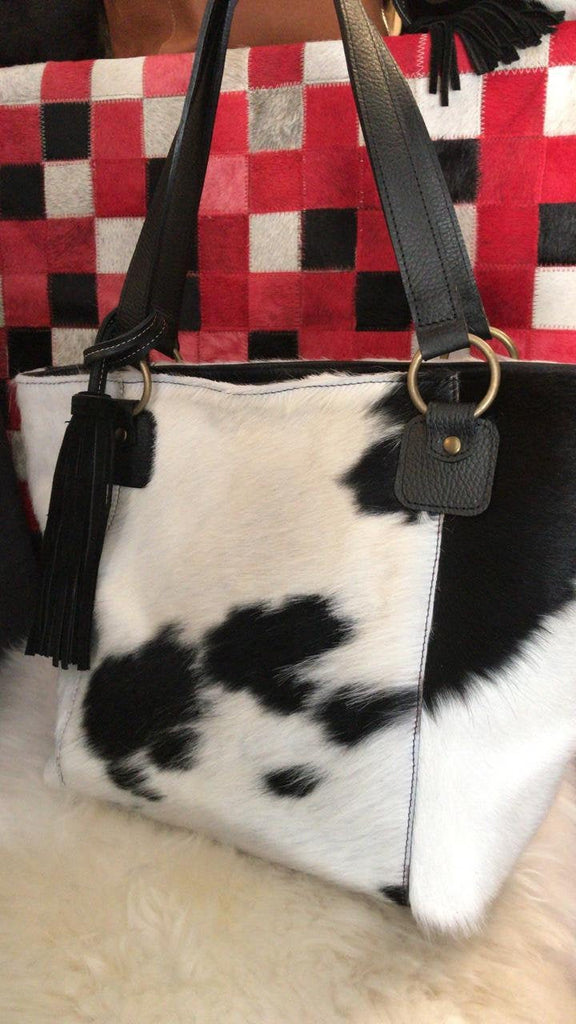 Cowhide Handbag Unique Piece Cow Hide Handbag. Leather Bag. –  MissionArgentina