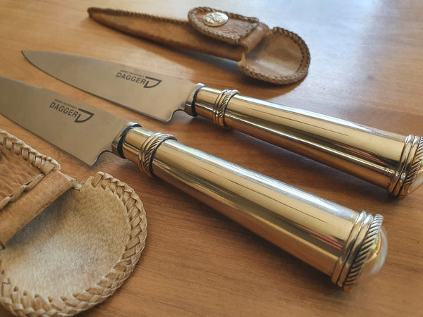 Set x 2 Argentine Gaucho Stek Knives. Stainless Steel 420 Mo Va. Mission Argentina. 5.5" Blade