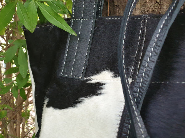 TOTE BAG Cowhide  Purse!  Unique Piece! Cow Hide Handbag. Leather Bag