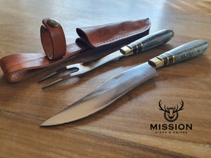 Argentine Gaucho Barbecue Set Mission Argentina Knife Fork. Stainless Steel 420 Mo Va. Mission Argentina. 7"