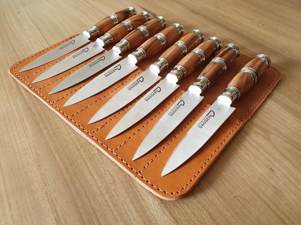 8 STEAK KNIFE SET Argentine Gaucho Stainless Steel  Mission Argentina. Handmade