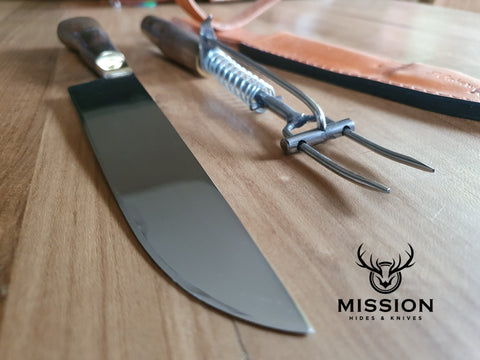 Argentine Gaucho Barbecue Set Mission Argentina Knife Fork Sharpener. Stainless Steel 420 Mo Va. Mission Argentina. 7"