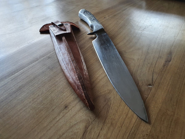 Argentine Gaucho Deer Horn Carving Knife. Stainless Steel Blade. Mission Argentina. 9.5" Blade