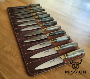 STEAK KNIVES SET x 12 Argentine Gaucho  Stainless Steel  Mission Argentina.