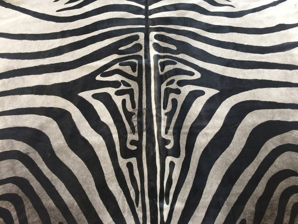 Cowhide Rug ZEBRA BLACK WHITE Unique!  a271 7.6 x 6.6 ft Peau de Zebre  Piel de Vaca Impresa Cebra