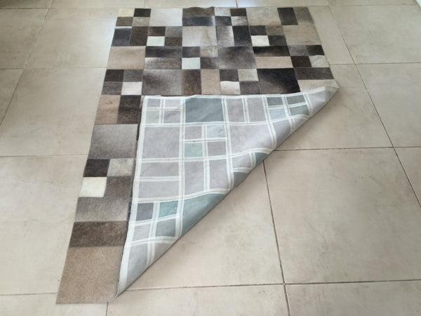 Cowhide Patchwork Rug GRAY GRIS 4 ft x 6 ft! A344.
