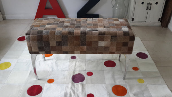 COWHIDE BENCH 36" x 14"
